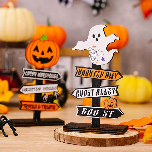 2-Piece Halloween Ghost and Pumpkin Decor Ornaments - variant_color - variant_size - variant_option