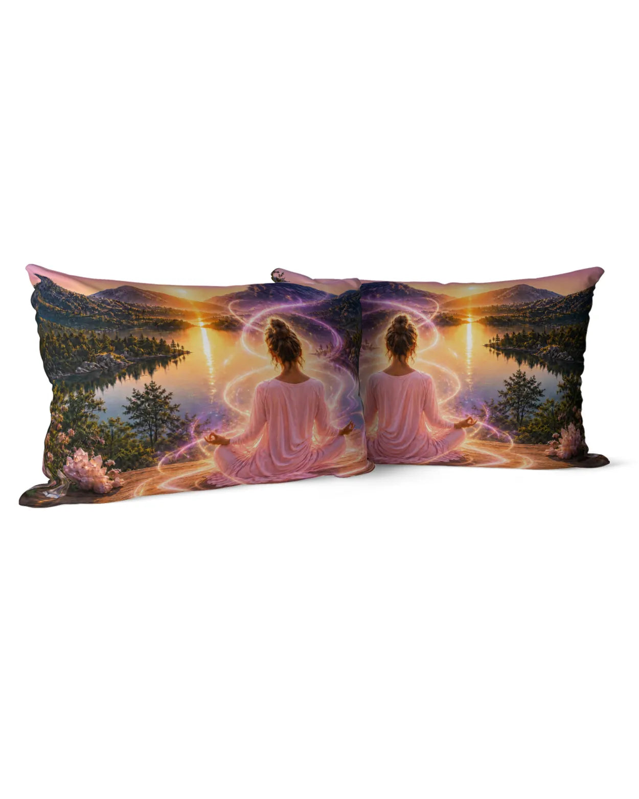 Mountain Meditation | Linen Pillow | Polyester Filling | 13x19 in | Printed on Both Sides