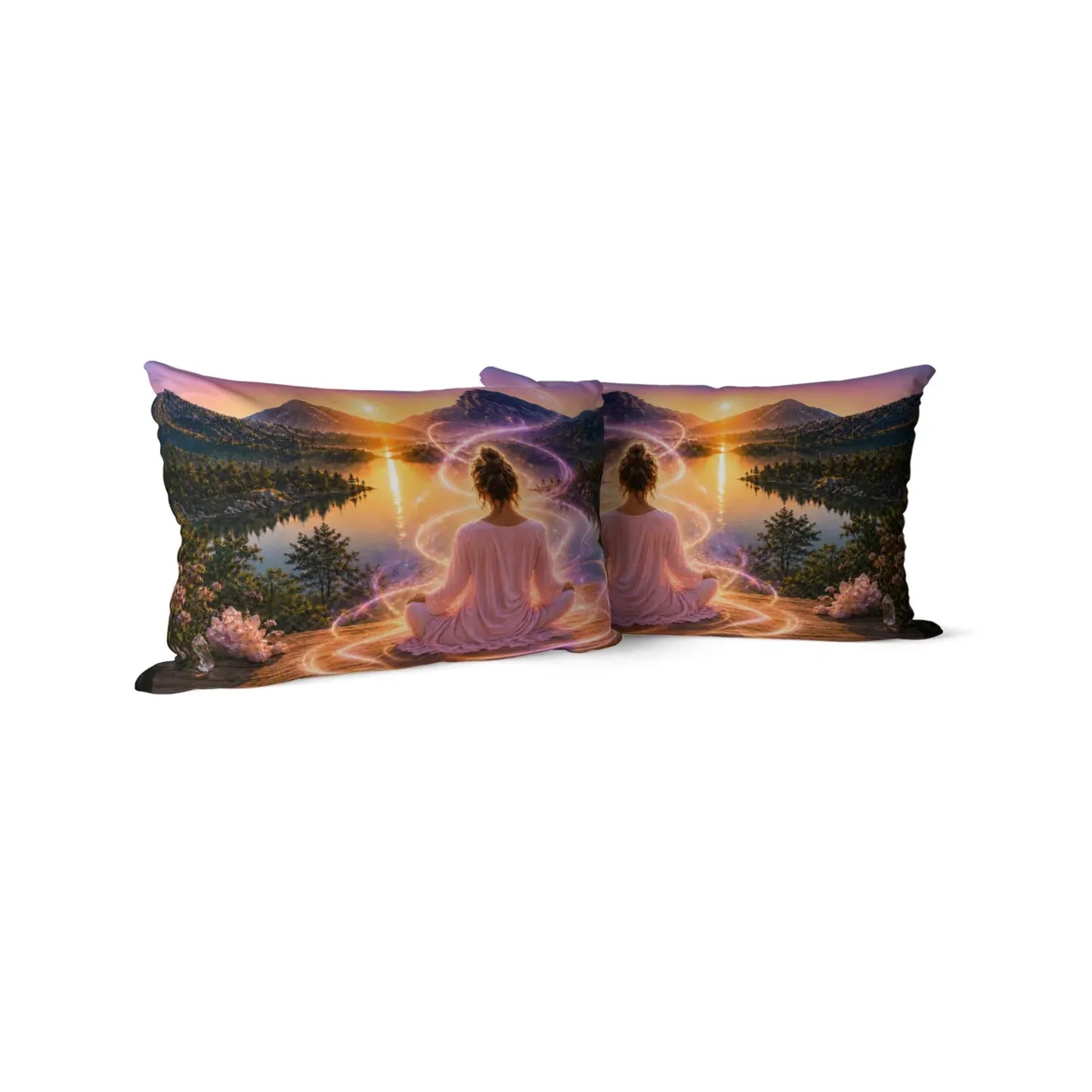 Mountain Meditation | Faux Suede Pillow | Polyester Filling | 13x19 in | Printed on Both Sides