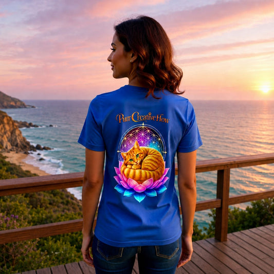 Purr Creative Flow | Lotus Cats Collection | Cat Premium Graphic Tee | Unisex