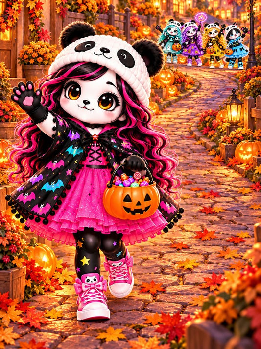 Children's Halloween Costume | Bat Print Hooded Cape and Tulle Dress Set | 2Y-6Y - #variant_color# - #variant_size# - #variant_option#