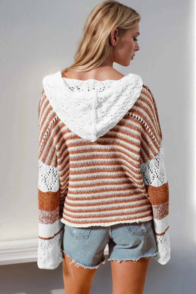 Cocoa Cloud Openwork Hooded Sweater - variant_color - variant_size - variant_option
