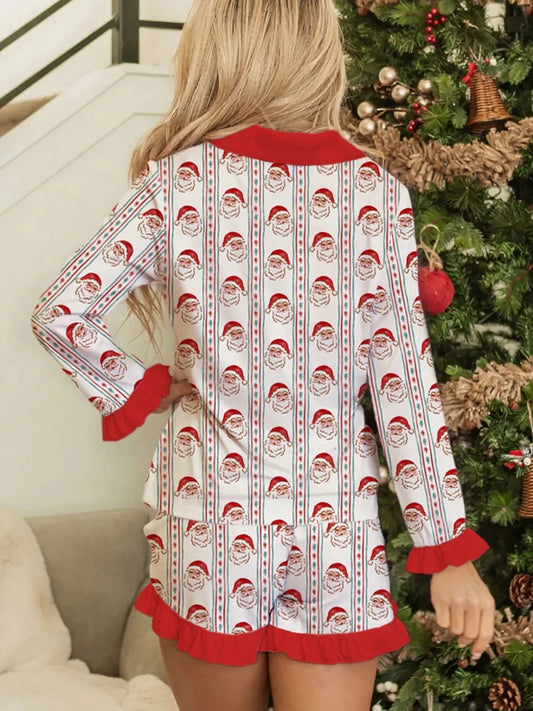 Did you see Santa somewhere? | Christmas Ruffle Top and Shorts Set | S-XL - #variant_color# - #variant_size# - #variant_option#