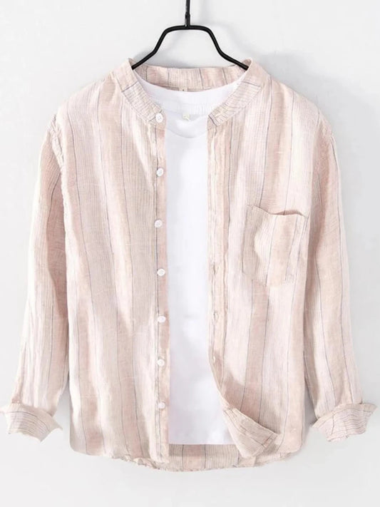 Men's Striped Button Up Long Sleeve Shirt | M-3XL - variant_color - variant_size - variant_option