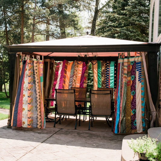 Rainbow Oasis Drapes – Upcycled Boho Curtains - variant_color - variant_size - variant_option