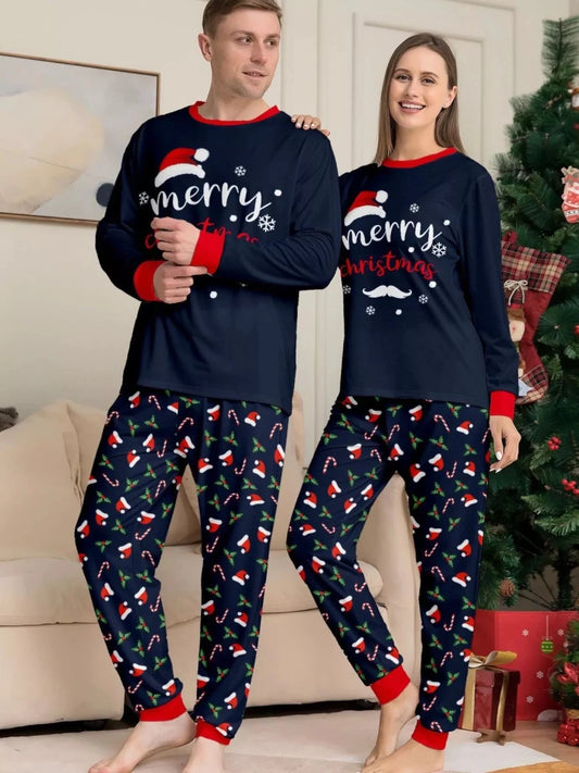 Santa's Hat and Candy Cane | Family Matching Christmas Pajama-Lounging Set | S-4XL - #variant_color# - #variant_size# - #variant_option#