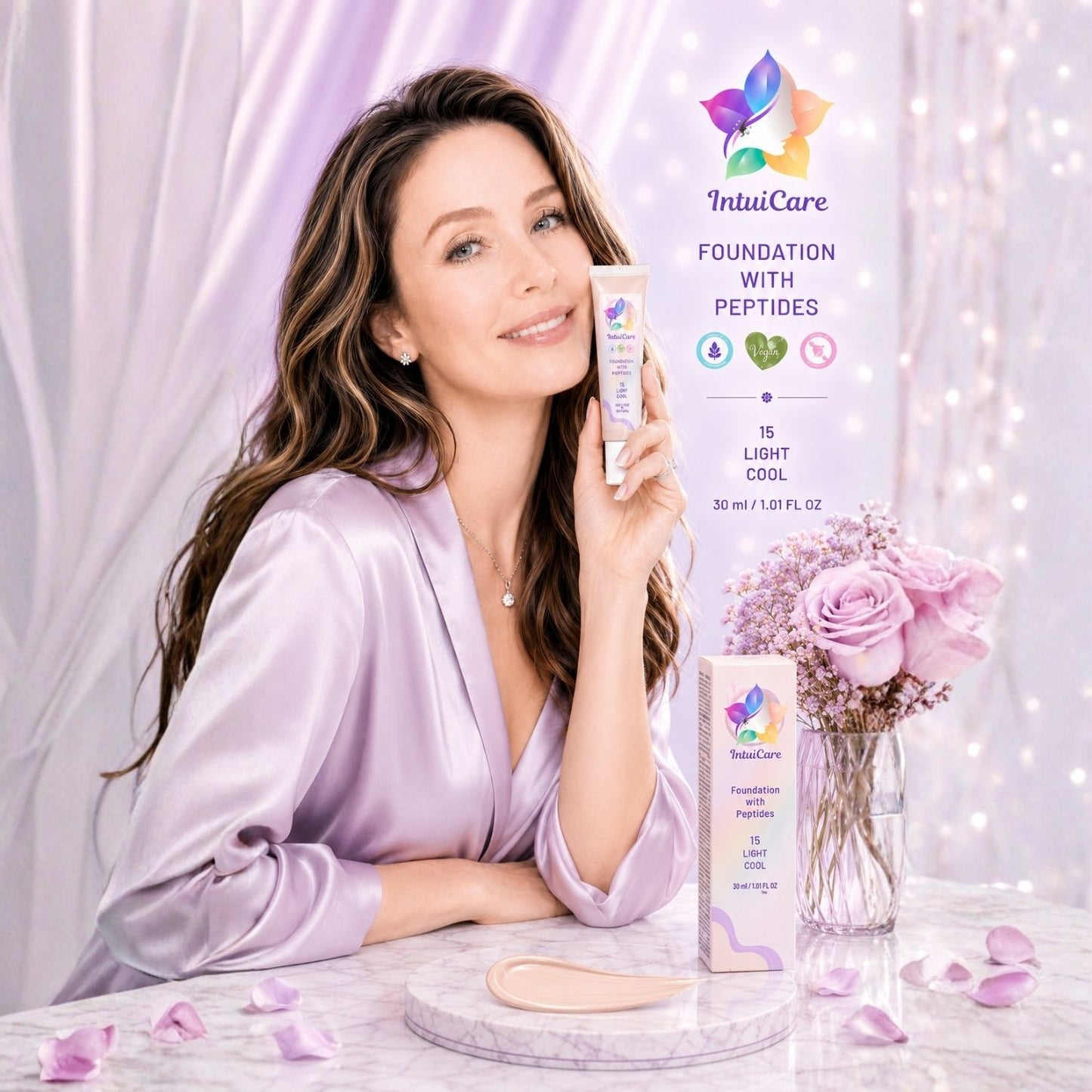 IntuiCare Foundation with Peptides, 15 Light Cool