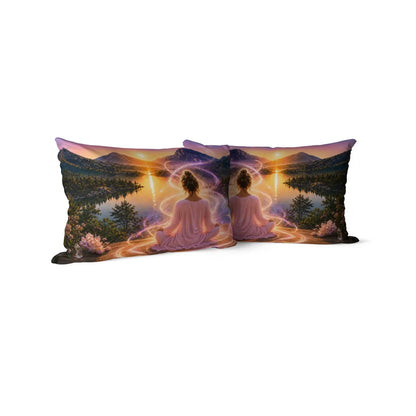 Mountain Meditation | Linen Pillow | Polyester Filling | 13x19 in | Printed on Both Sides