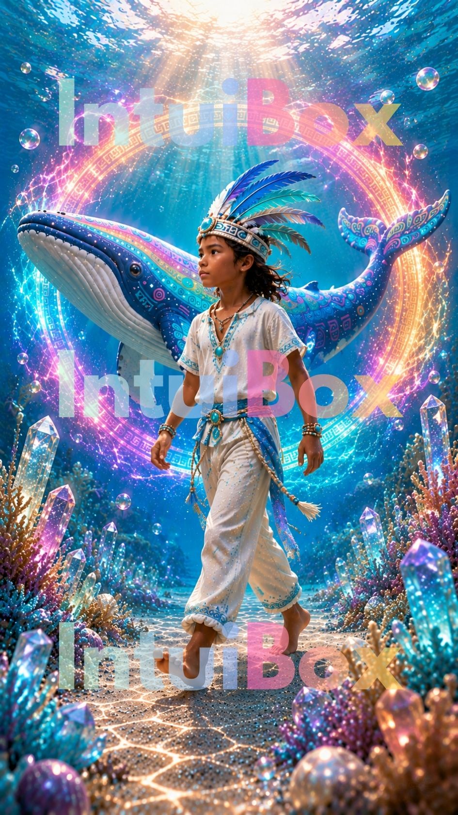 Lemurian Love Light: Boy with Whale, 1 Image + 1 Video Clip