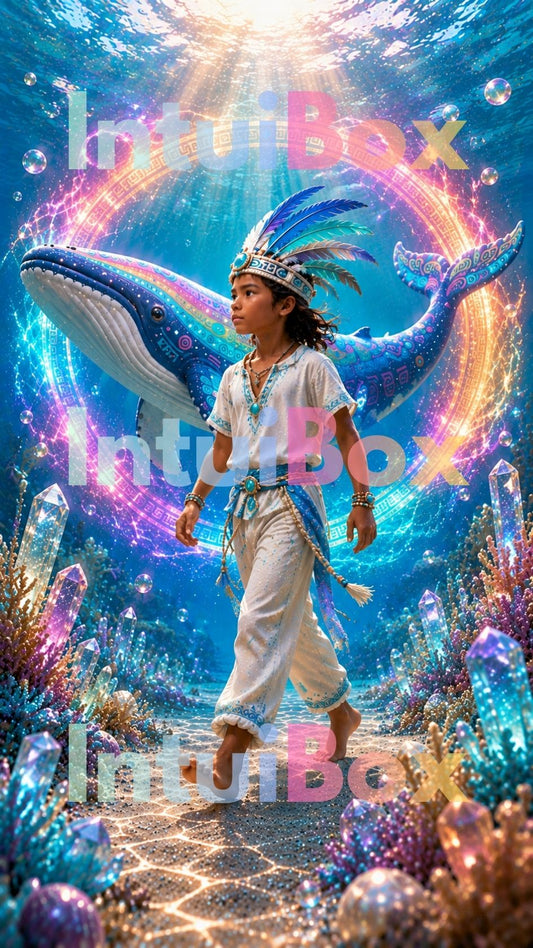 Lemurian Love Light: Boy with Whale, 1 Image + 1 Video Clip