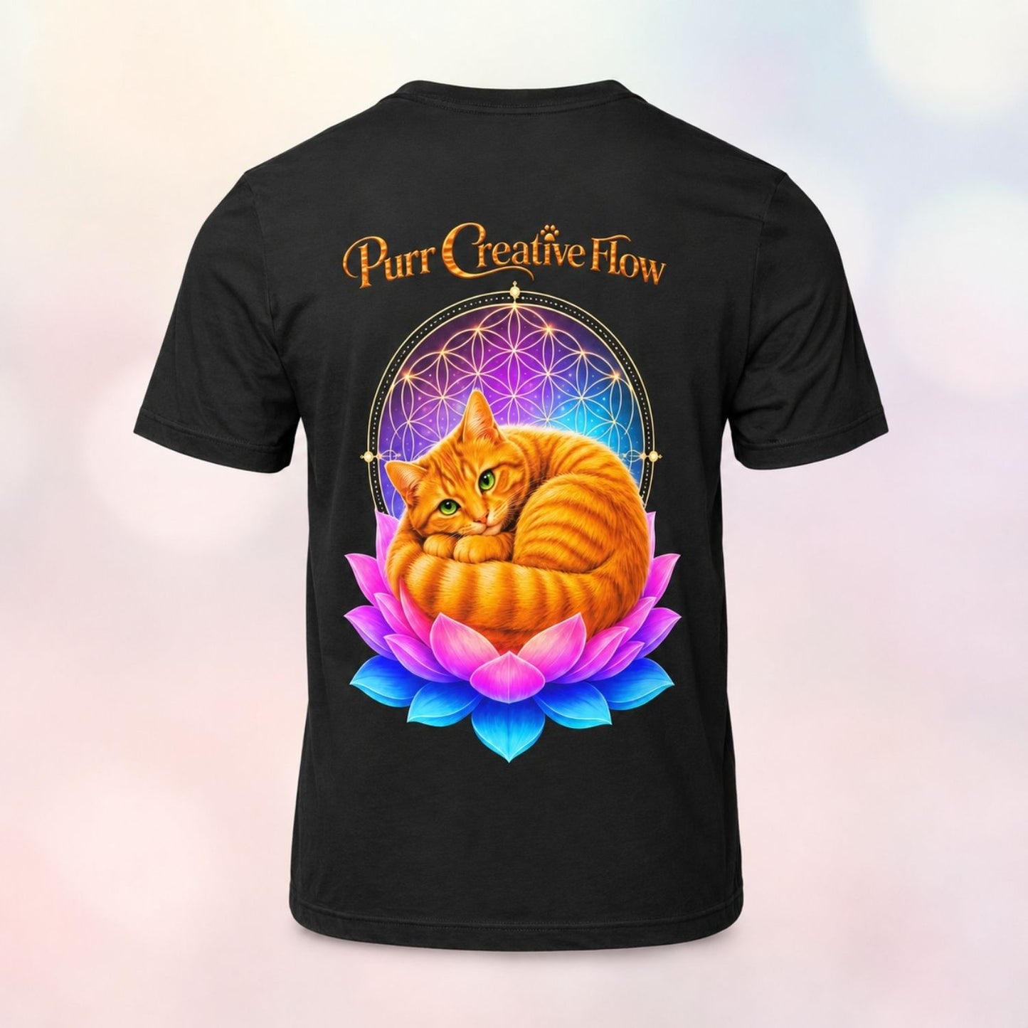 Purr Creative Flow | Lotus Cats Collection | Cat Premium Graphic Tee | Unisex