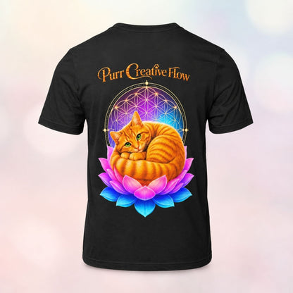 Purr Creative Flow | Lotus Cats Collection | Cat Premium Graphic Tee | Unisex