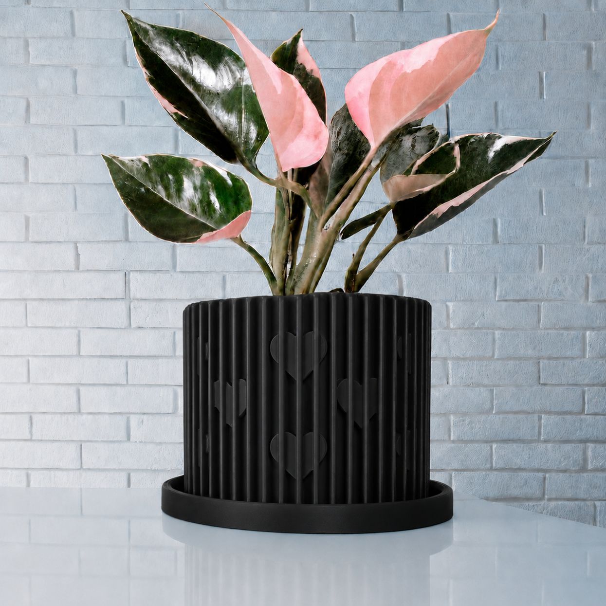 Modern Heart-Shaped Planter with Drainage & Saucer – Unique Valentine’s Day Gift for Plant Lovers, 3d Printed Planter Home Hosting Decor,