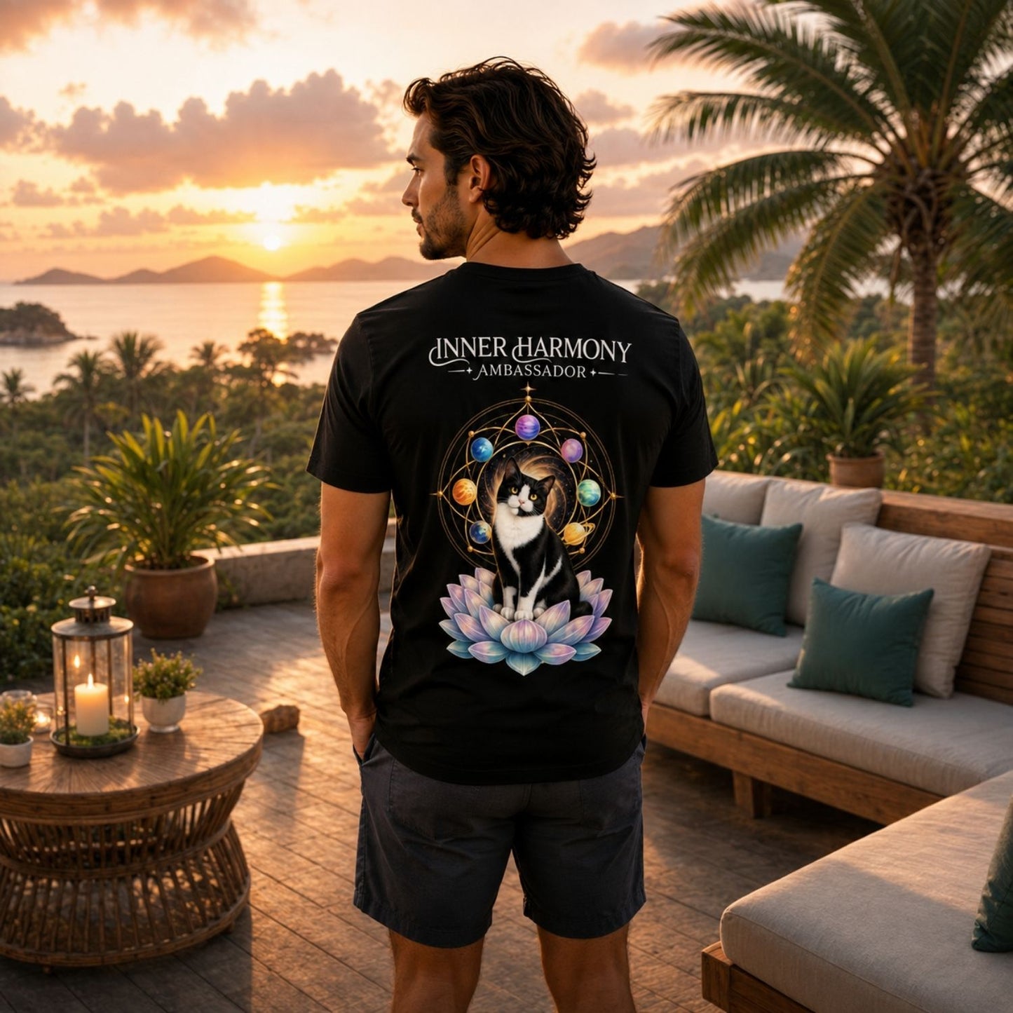 Inner Harmony Ambassador | Lotus Cats Collection | Cat Premium Graphic Tee | Unisex