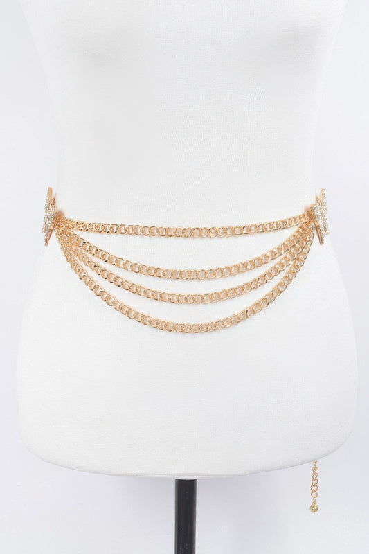 Butterfly Buckle Layered Chain Belt - Meta Description