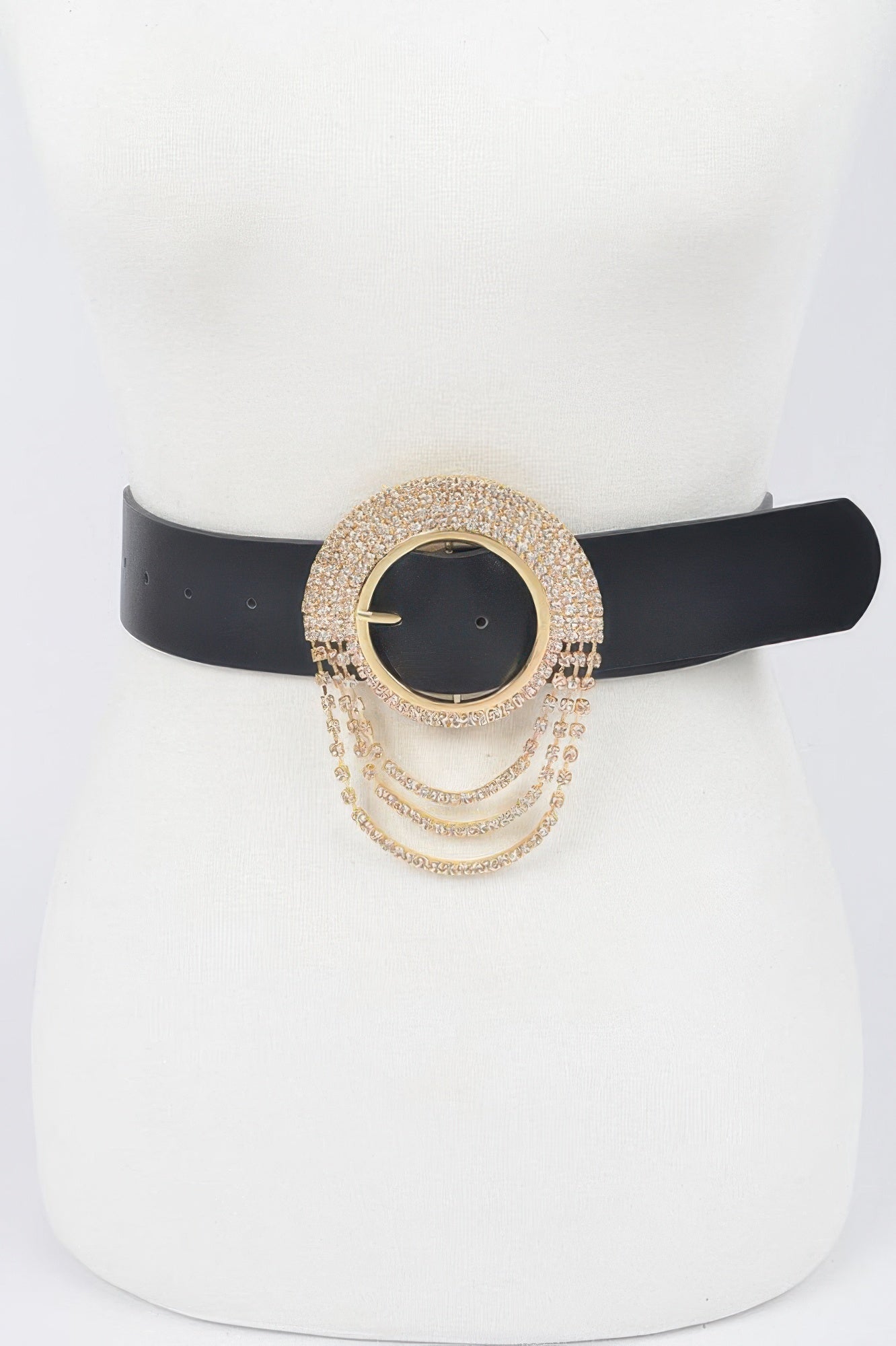 Rhinestone Round Buckle Plus Size Belt - Meta Description