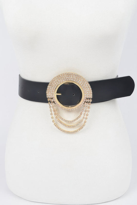 Rhinestone Round Buckle Plus Size Belt - Meta Description