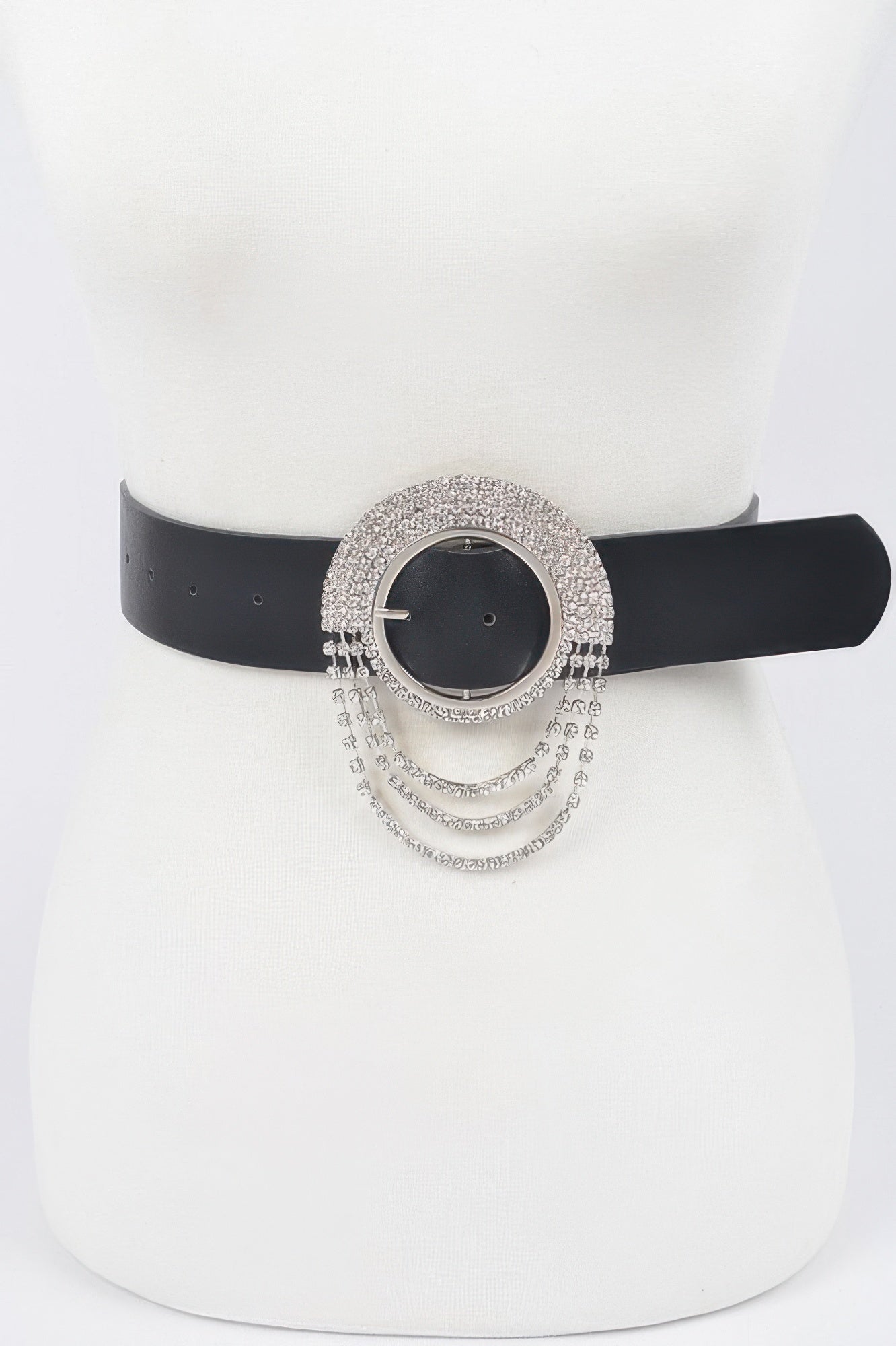 Rhinestone Round Buckle Plus Size Belt - Meta Description