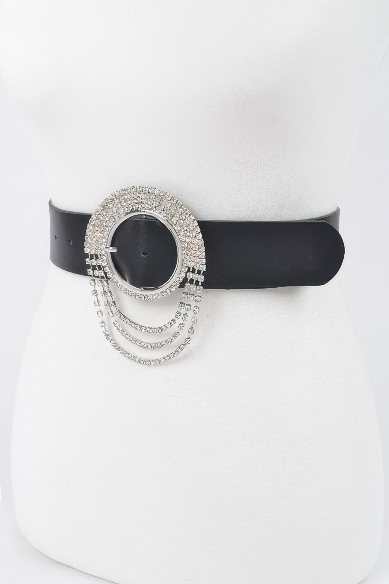 Rhinestone Round Buckle Plus Size Belt - Meta Description