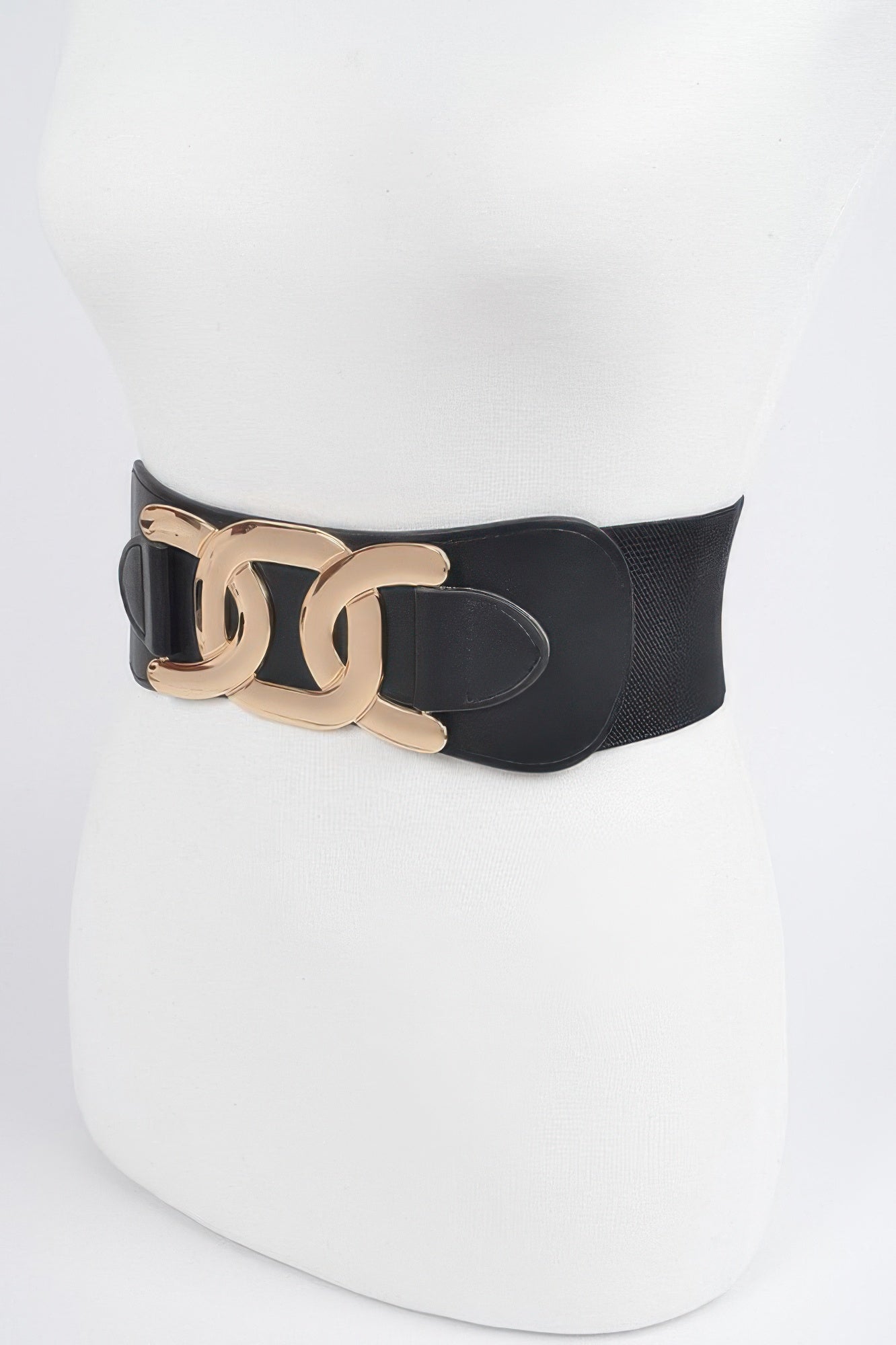 Metal Buckle Plus Size Elastic Belt - Meta Description