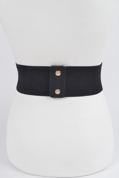 Metal Buckle Plus Size Elastic Belt - Meta Description