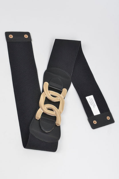Metal Buckle Plus Size Elastic Belt - Meta Description