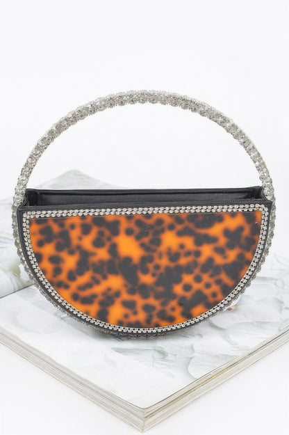 Rhinestone Handle Tortoise Bag - Meta Description