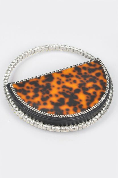 Rhinestone Handle Tortoise Bag - Meta Description