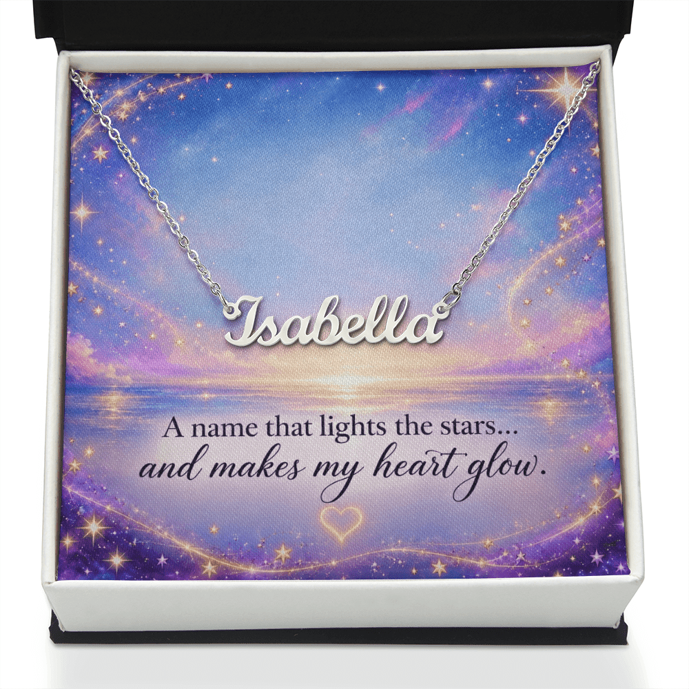 A Name That Lights the Stars...And Makes My Heart Glow | Custom Name Necklace - #variant_color# - #variant_size# - #variant_option#