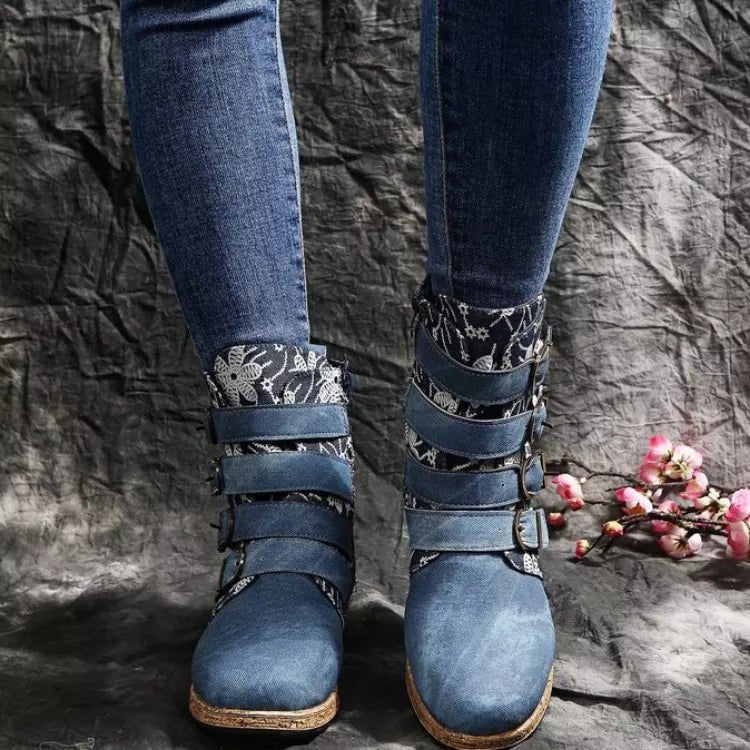 Boho Embroidered Round Toe Boots - variant_color - variant_size - variant_option