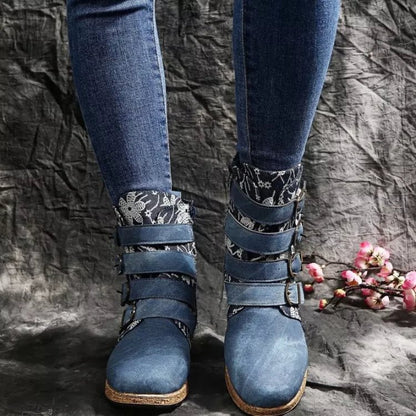 Boho Embroidered Round Toe Boots - variant_color - variant_size - variant_option