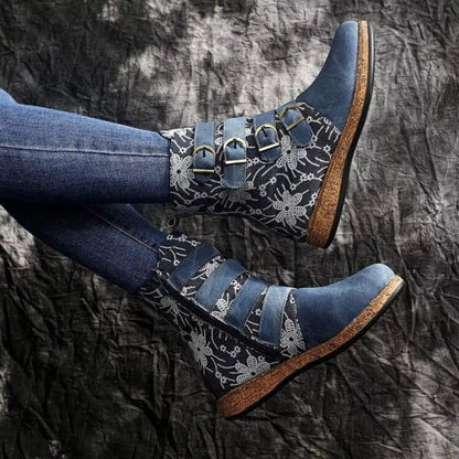 Boho Embroidered Round Toe Boots - variant_color - variant_size - variant_option