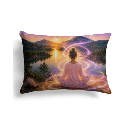 Mountain Meditation | Faux Suede Pillow | Polyester Filling | 13x19 in | Printed on Both Sides