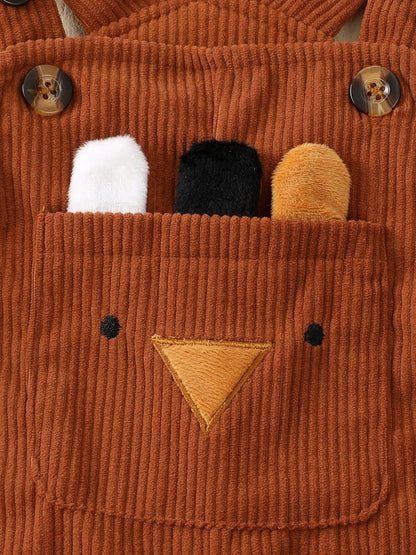 Children's Cartoon Pocket Corduroy Overalls - #variant_color# - #variant_size# - #variant_option#