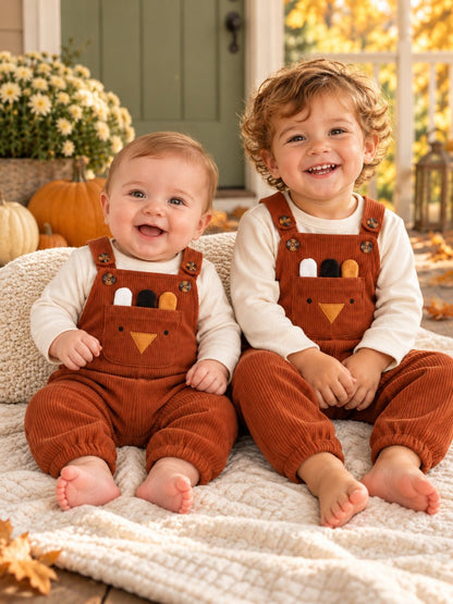 Children's Cartoon Pocket Corduroy Overalls - #variant_color# - #variant_size# - #variant_option#