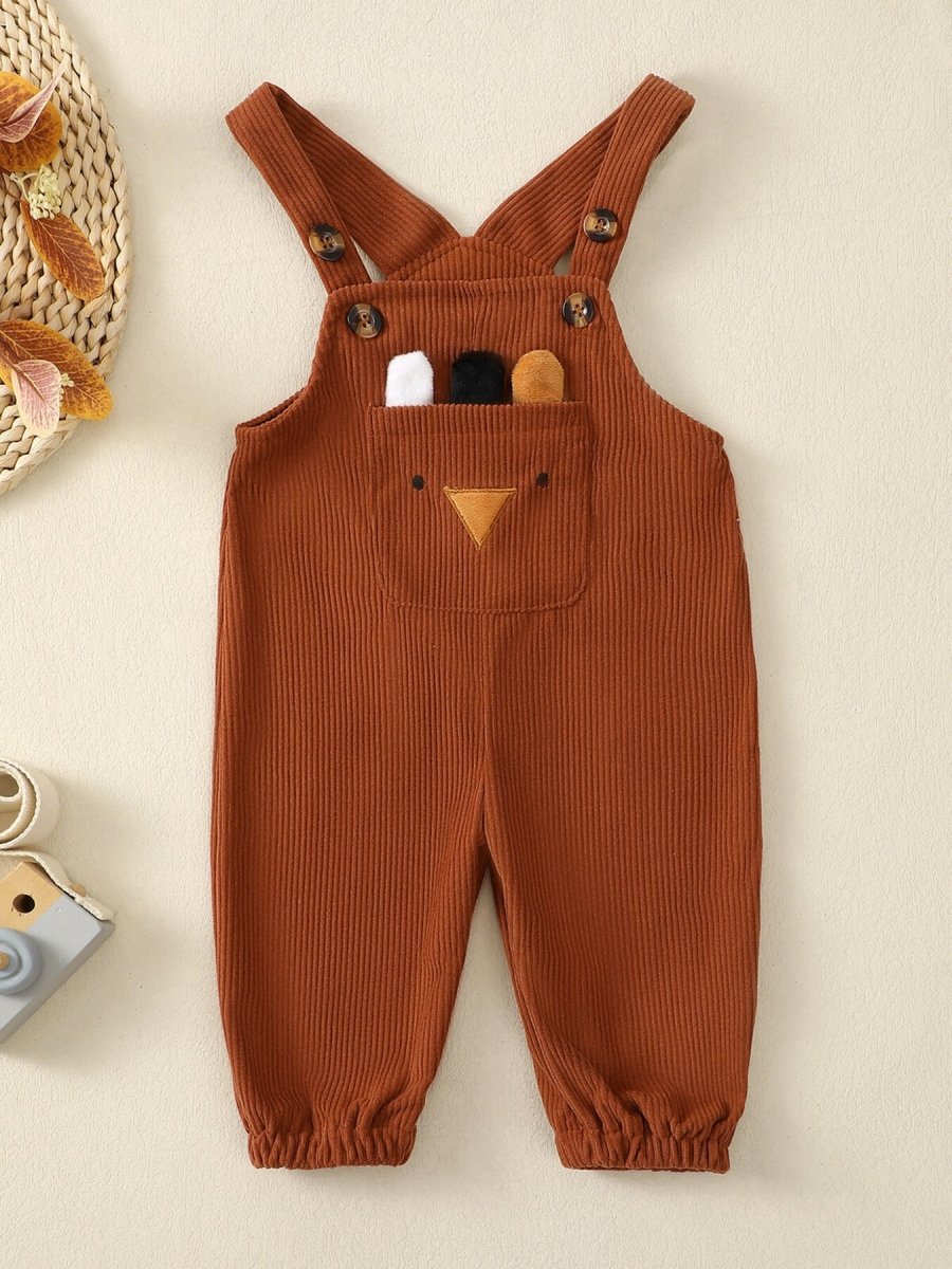 Children's Cartoon Pocket Corduroy Overalls - #variant_color# - #variant_size# - #variant_option#