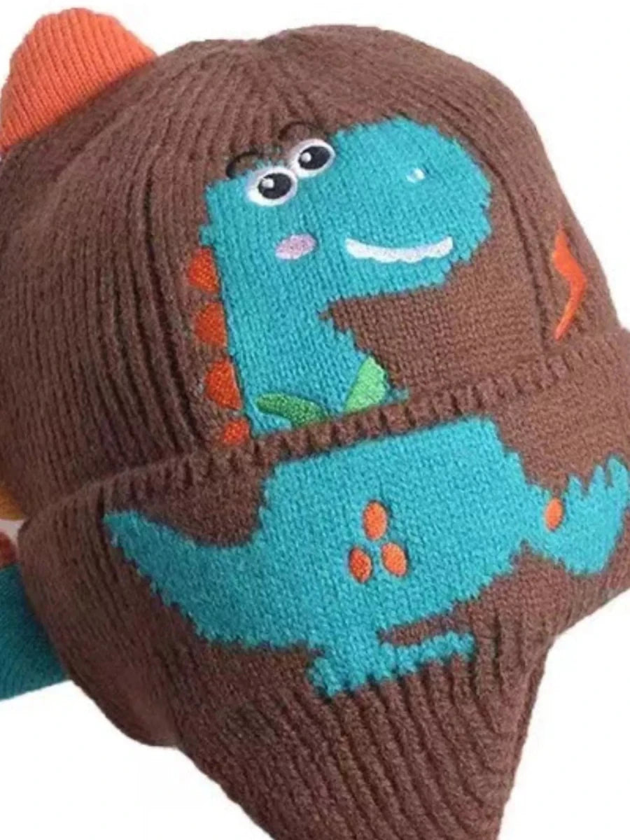 Children's Dinosaur Knitted Hat - variant_color - variant_size - variant_option