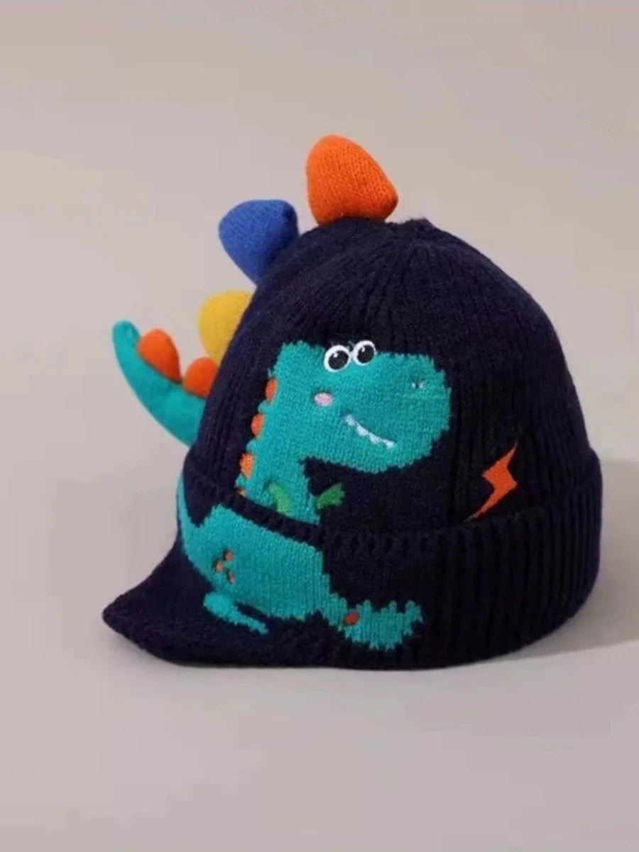 Children's Dinosaur Knitted Hat - variant_color - variant_size - variant_option