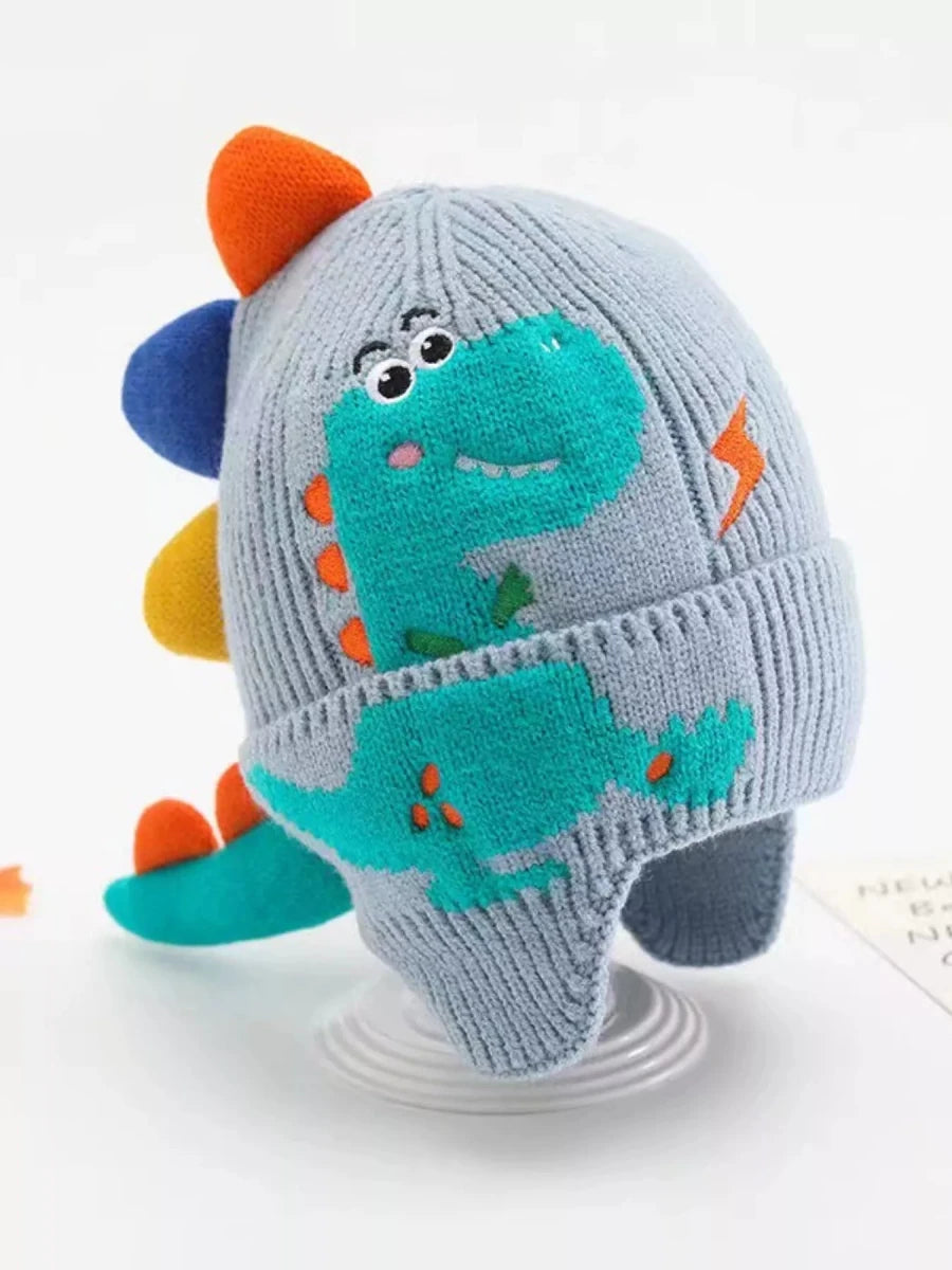 Children's Dinosaur Knitted Hat - variant_color - variant_size - variant_option