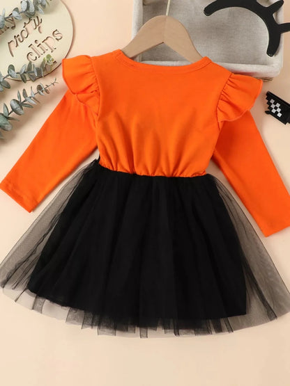 Children's Halloween Cat Eye Ruffle Tulle Dress | 2T-6T - variant_color - variant_size - variant_option
