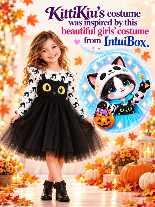 Children's Halloween Costume | Cat Eye Ruffle Tulle Dress | 2T-6T - #variant_color# - #variant_size# - #variant_option#