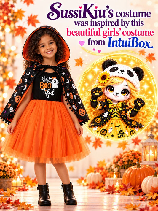 Children's Halloween Ghost Dress and Hooded Cape Set - #variant_color# - #variant_size# - #variant_option#