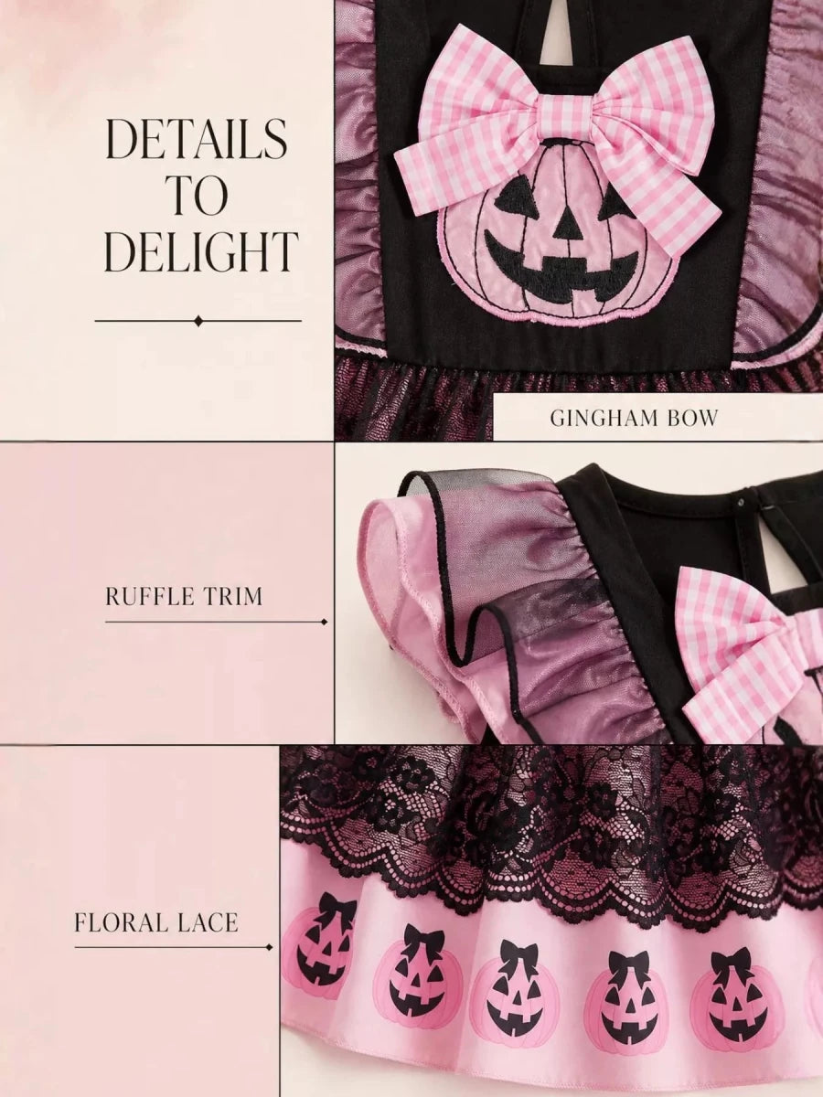 Children's Halloween Lolita Style Pumpkin Print Dress | 12M-5Y - variant_color - variant_size - variant_option