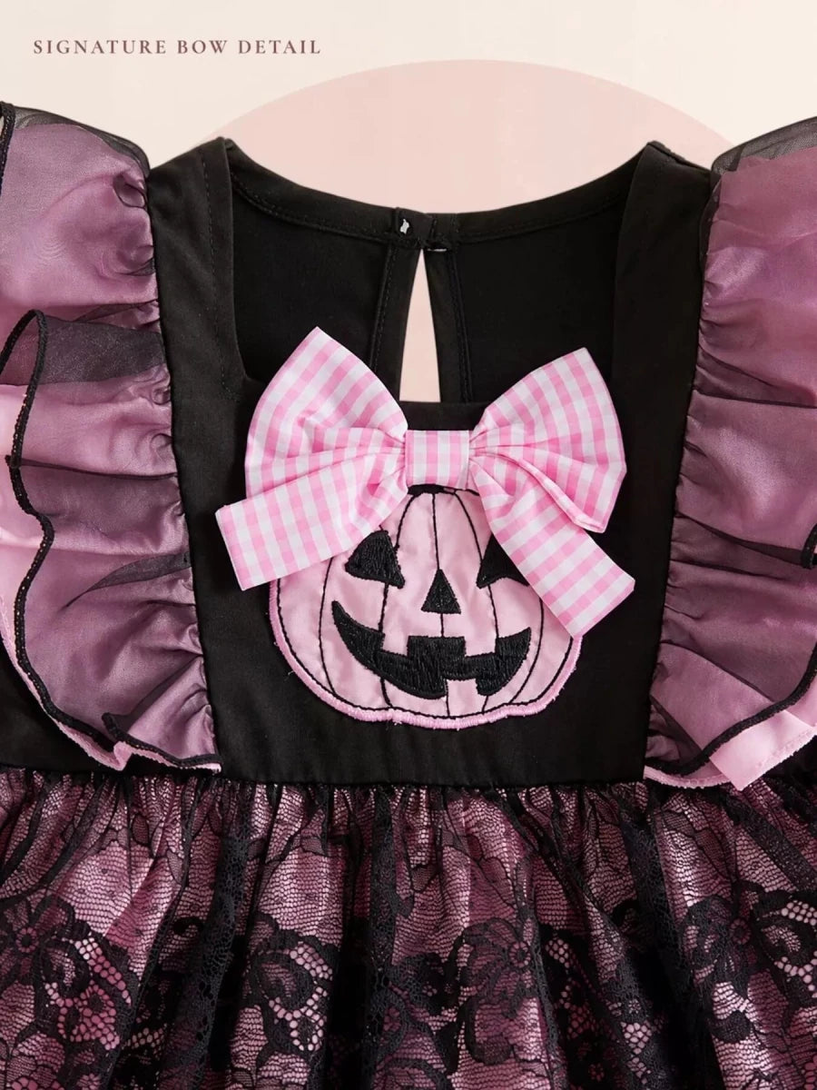 Children's Halloween Lolita Style Pumpkin Print Dress | 12M-5Y - variant_color - variant_size - variant_option