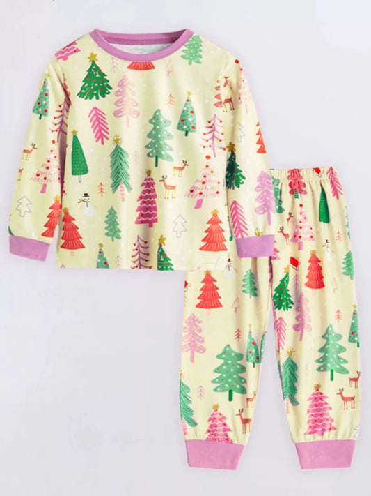 Christmas Bright Tree Night | Children's Christmas Pajama Set | 3Y-8Y - #variant_color# - #variant_size# - #variant_option#