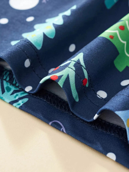 Christmas French Tree Night | Children's Christmas Pajama Set | 3Y-8Y - #variant_color# - #variant_size# - #variant_option#