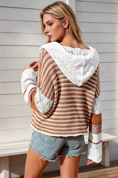 Cocoa Cloud Openwork Hooded Sweater - variant_color - variant_size - variant_option
