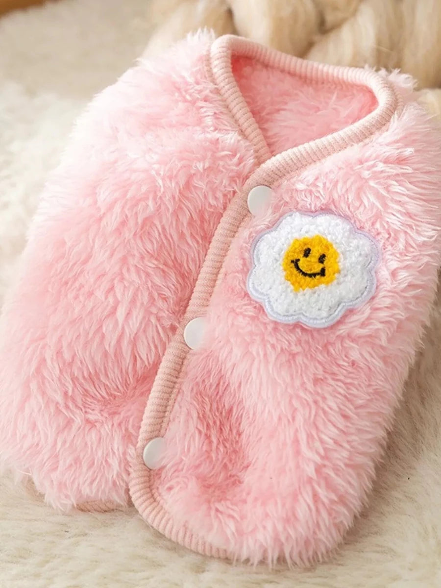 Cozy Plush Pet Sweater with Cute Patch - variant_color - variant_size - variant_option