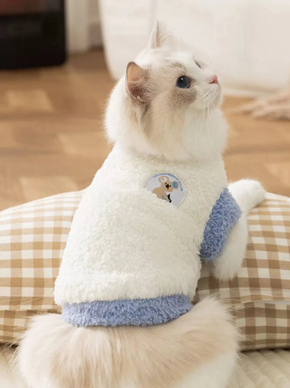 Cozy Plush Pet Sweater with Cute Patch - variant_color - variant_size - variant_option