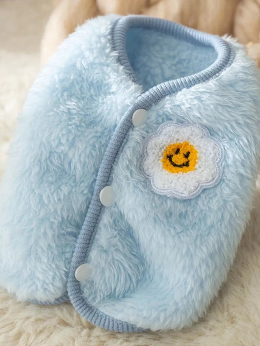 Cozy Plush Pet Sweater with Cute Patch - variant_color - variant_size - variant_option